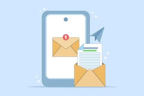 Email service email reply concept Stock Illustration