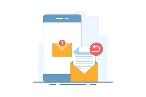 Email service email reply concept Stockillustratie