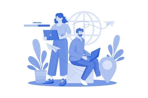 Email service enables email forwarding and filters. Stock Illustration