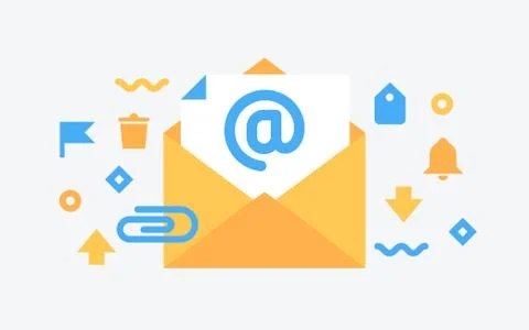Email service. Flat  vector illustration. Stock Illustration