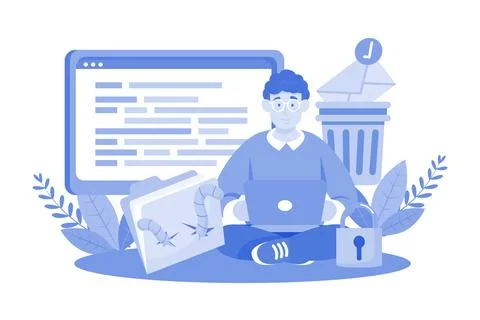 Email service offers advanced spam and virus protection. Stock Illustration