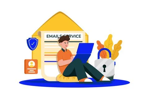 Email service providers offer secure messaging solutions. Stock Illustration