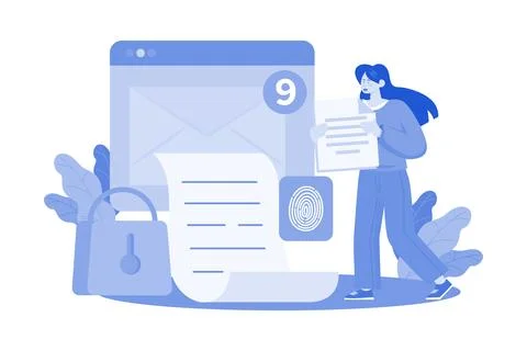 Email service providers offer secure messaging solutions. Stock Illustration