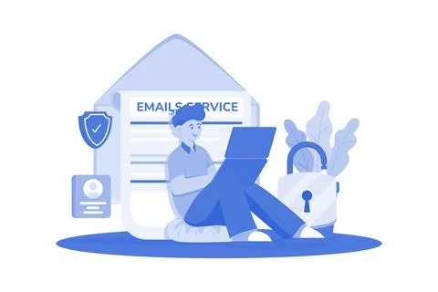 Email service providers offer secure messaging. Stock Illustration