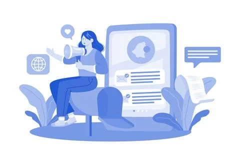 Email service provides notifications and alerts. Stock Illustration