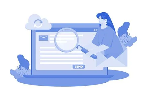Email service provides robust search capabilities. Stock Illustration