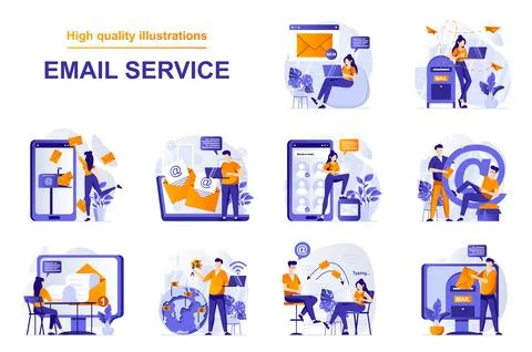 Email Service Web Illustrations Stock Illustration