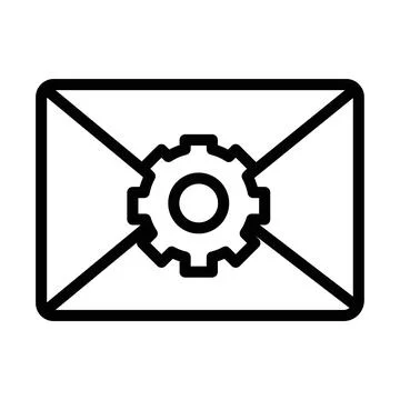 Email settings icon design in filled and outlined style Stock Illustration