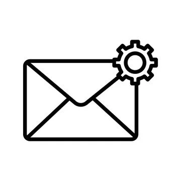 Email settings icon linear logo mark in black and white イラスト素材