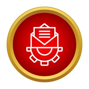 Email settings icon with message and gear Stock Illustration