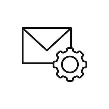 Email settings logo sign vector outline Stock Illustration