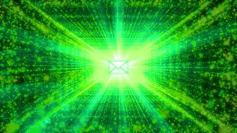 Email shape light glow stroke neon flicker particle loop animation Stock Footage 152499667