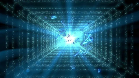 Email shape light glow stroke neon flicker particle loop animation Stock Footage 152921302