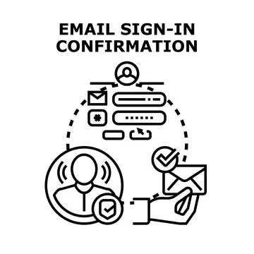 Email sign in confirmation concept for security Stock Illustration