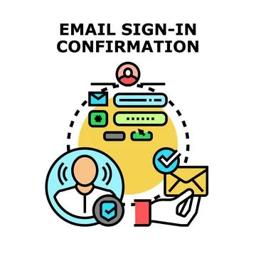 Email sign in confirmation concept for security Stock Illustration