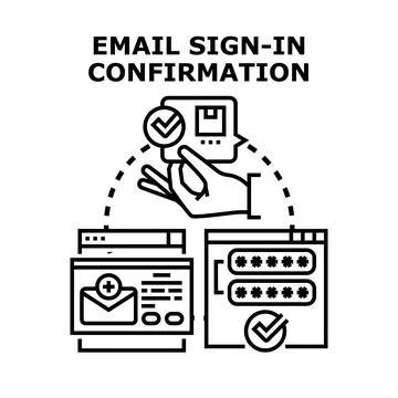 Email sign in confirmation concept vector illustration Illustrazione stock