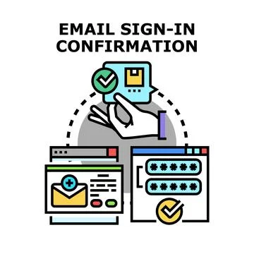 Email sign in confirmation concept vector illustration Illustration