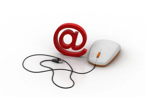 Email sign connected with computer mouse Illustrazione stock gratuita