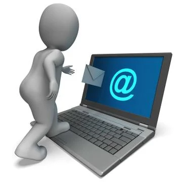 Email sign on laptop shows e-mail mailing Stockillustratie