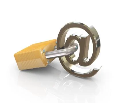 Email sign with lock Stock Illustration