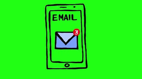 Email on Smartphone Green Screen Scribble Animation Doodle Cartoon 4K Video stock 72442176