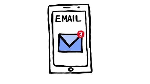 Email on Smartphone Screen Scribble Animation Doodle Cartoon 4K Video stock 72442187
