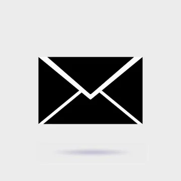 Email, sms icon on gray background with soft shadow Иллюстрация