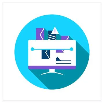 Email spam filter flat icon Stock Illustration