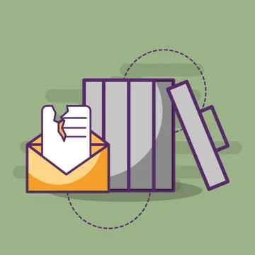 Email spam message communication trash can Stock Illustration