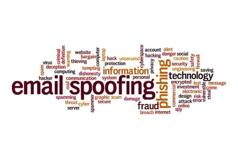 Email spoofing word cloud concept Stock Illustration