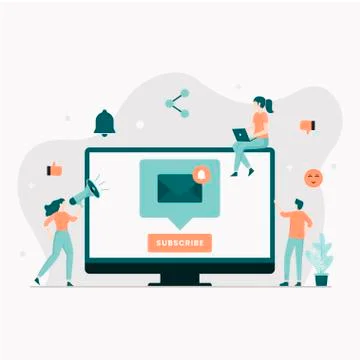 Email subscribe illustration concept Stock Illustration