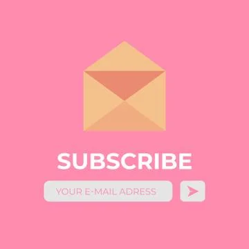Email subscribe vector. Envelope and subscribe button, newsletter Stock Illustration