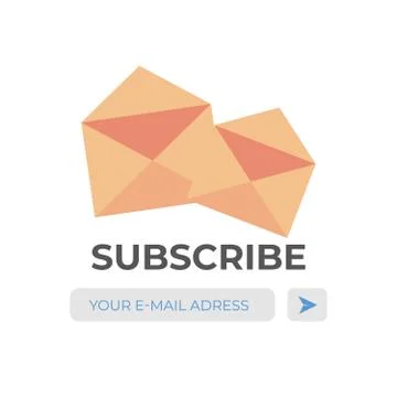 Email subscribe vector. Envelope and subscribe button, newsletter Stock Illustration