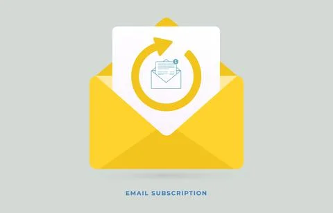 Email subscription vector concept illustration. Subscribers receive regular Stock Illustration