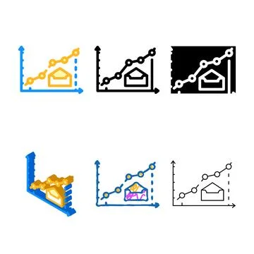 Email subscriptions looks increment color icon vector Stockillustratie