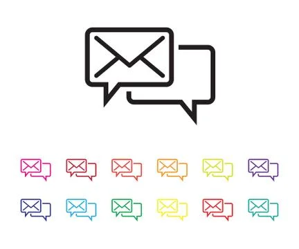 Email support icon set 스톡 일러스트