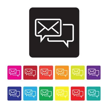 Email support icon set 스톡 일러스트
