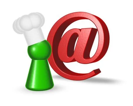 Email symbol and simple cook token - 3d illustration Stock-Illustration