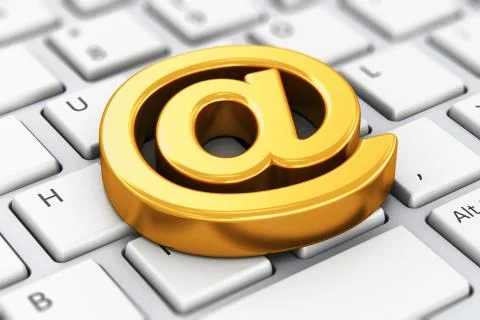 Email AT symbol on computer keyboard Stock Illustration