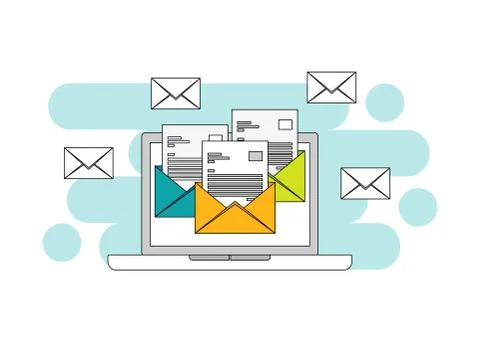 Email symbol , E-mail line flat design of rweb banner , web element , or info Stock Illustration