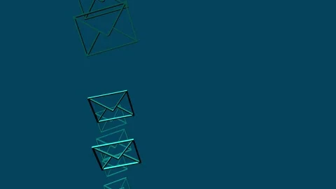 Email symbol floating on blue background... | Stock Video | Pond5
