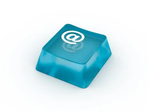 Email symbol on keyboard button. 3D rendering Stock Illustration