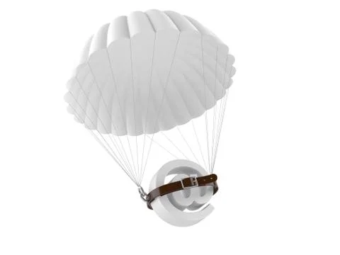 Email symbol with parachute Stock Illustration