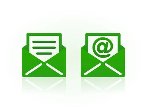 Email symbols on white background. Vector illustration. Stock Illustration