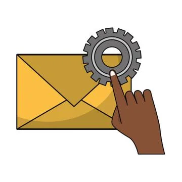 Email technical support symbols isolated Stock Illustration