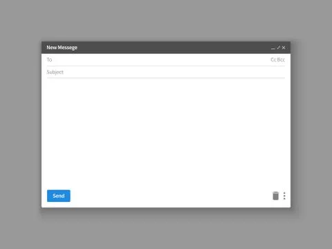 Email template. Blank e-mail browser window. Mail message web page vector frame Stock Illustration