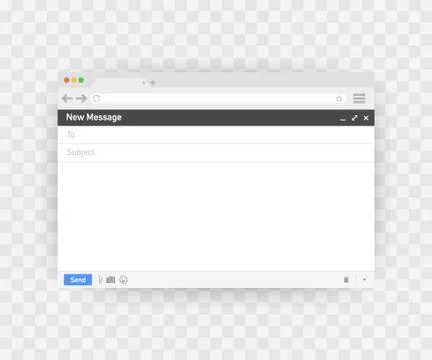 Email template. Blank e-mail browser window. Mail message web page vector fra Stock Illustration