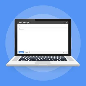 Email template. Blank e-mail browser window. Mail message web page  frame on  Stock Illustration