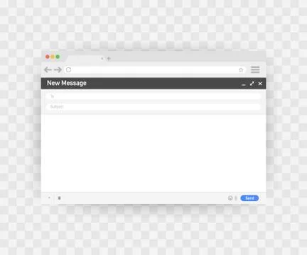 Email template. Blank e-mail browser window. Mail message web page vector fra Stock Illustration