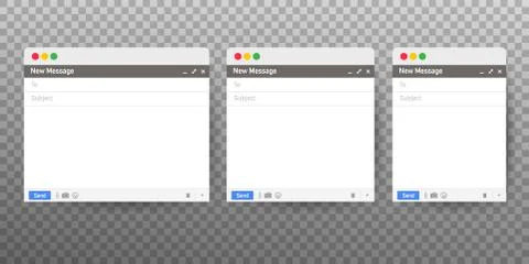 Email template. Blank e-mail browser window. Mail message web page vector fra Stock Illustration
